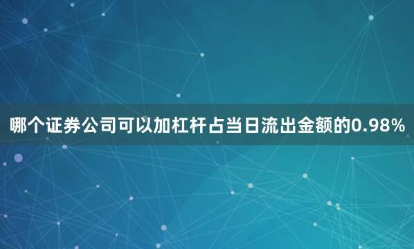 哪个证券公司可以加杠杆占当日流出金额的0.98%